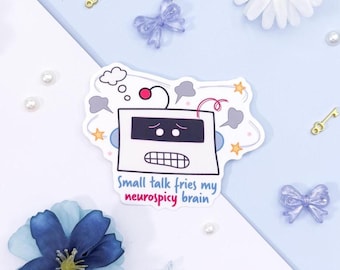 Pegatina Neurospicy Brain: un divertido regalo para concienciar sobre el TDAH.