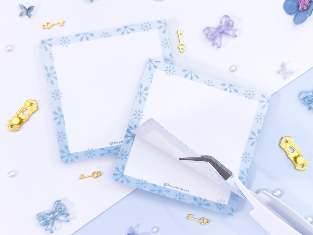 Sticky Note Snowflake Snowflake Sticky Note Pad: Snow Stationery, Snowflake Art - Etsy