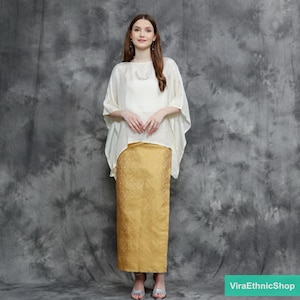 Ayunda One Set AIRA BATIK Elegantes Hochzeitsoutfit mit Rock Songket, Kleid Kebaya Modern, Kebaya Encim, Kebaya Set, Kebaya Indonesien
