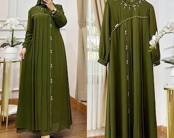 Hanifah Gamis-jurk: Muslimah-elegantie met een luxe en casual tintje, Muslimah-mode, moslimvrouwen, damesjurken, islamitische kleding