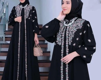 Women's Muslim Gamis - Look Stunning with a Touch of Elegant Embroidery, Muslimah fashion, Muslim Women, Women Dress, Gamis, Islamic Dress