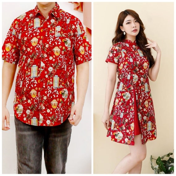 Red Crane Chongsam Cheongsam Batik Dress for a Classic Look Outfits Women s Dress and Men s Shirt for Special Occasions Ethnic Dress Etsy UK