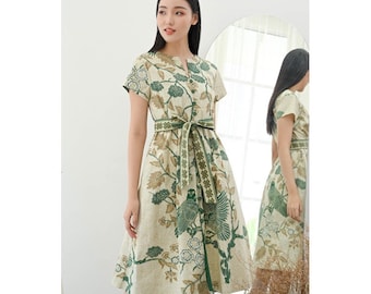 Green Sleeveless Batik Dress for Women, Featuring a Vibrant Traditional  Pattern. - Etsy