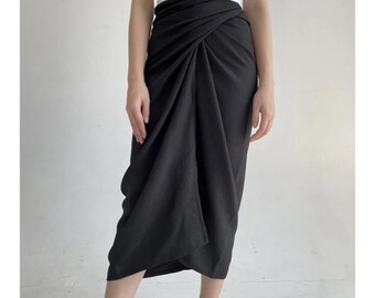 Plain Cotton Wrap Skirt – Stylish & Practical Instant Wrap Skirt, Batik Wrap Skirt, Ethnic Sarong, Stylish Wrap Skirt, Batik Skirt