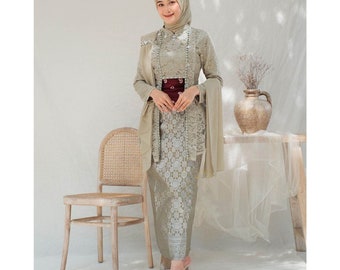 Moderne Kebaya elegantie Cera Batik-set voor een stijlvolle uitstraling, dames hedendaagse Kebaya, Brukat, Kebaya-jurk, Kebaya Modern, Kebaya-set