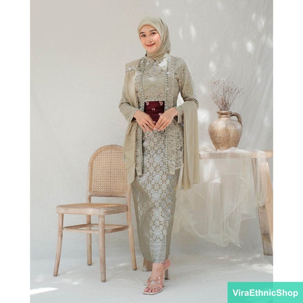 Moderne Kebaya elegantie Cera Batik-set voor een stijlvolle uitstraling, dames hedendaagse Kebaya, Brukat, Kebaya-jurk, Kebaya Modern, Kebaya-set