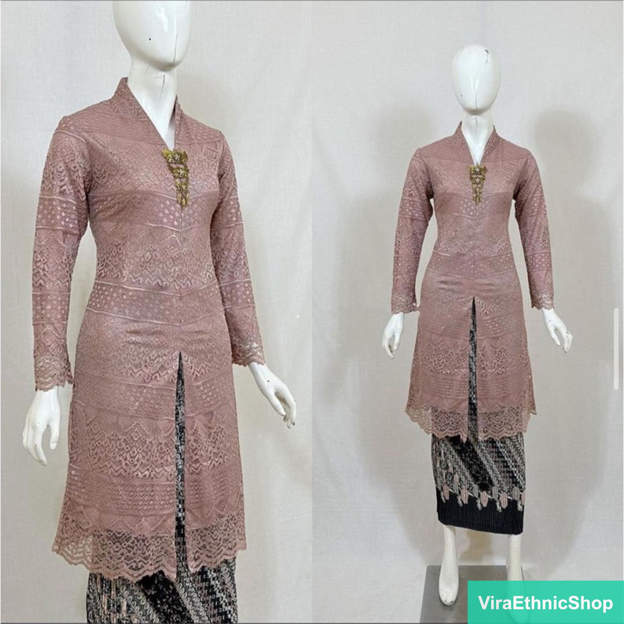 Brocade Tunic Kebaya: Beautiful Combination for Classy Couples Kebaya Dress, Kebaya Modern, Kebaya Encim, Kebaya Set