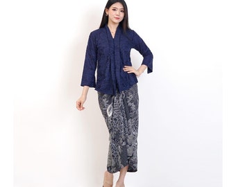Floy Kebaya Suit: Latest and Stylish Brocade Kebaya with Floral Motif Wrapped Skirtt, Kebaya Dress, Kebaya Modern, Kebaya Encim, Kebaya Set