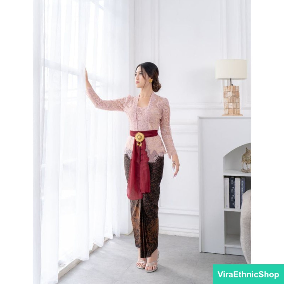 Royal Green Gold Bali Kebaya Pants Set