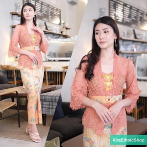 Balinese Kebaya Set, Bell Kebaya, Soft Kebaya, Modern Kebaya, Kebaya Dress, Kebaya Modern, Kebaya Encim, Kebaya Set