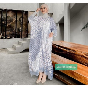 SYAKIRA Gamis Kaftan Dress: Elegant Muslim Style for the Family, Batik Dress, Batik, Dress, Ethnic Dress, Kaftan Batik, Dress, Women Dress
