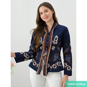 Classy Batik Fashion: New Kutu Long Sleeve Batik Blouse from Nuansa Batik, Women's Batik, Women's Blouse, Batik Blouse, Designer Blouse