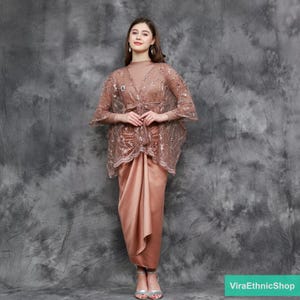 dress kebaya brokat modern Jual SOFIA set dress kutubaru / midi dress brokat kebaya modern terbaru