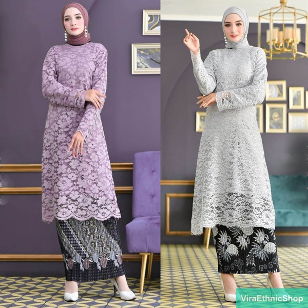 Modern Muslim Women's Fashion: Stunning Brocade Tunic Kebaya Suits, Kebaya Dress, Kebaya Modern, Kebaya Encim, Kebaya Set