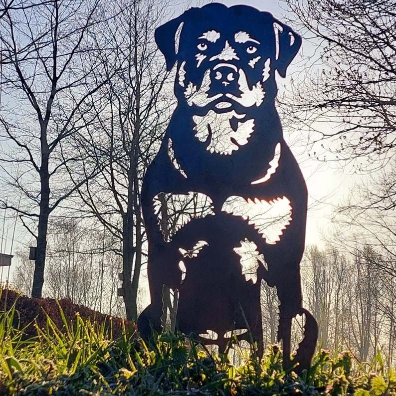 Rottweiler Garden Statue - Corten Steel - Full Size - Etsy
