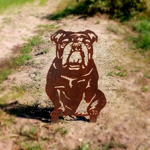 Bouledogue anglais statue de jardin en acier corten taille réelle image 4