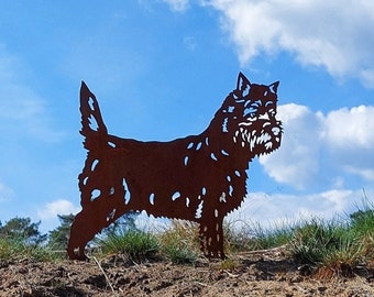 Cairn terrier - garden statue - corten steel - full size