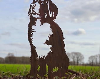 Bernese Mountain Dog - garden statue made of Corten steel - full size