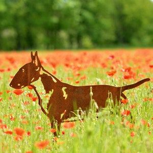 Bull terrier garden statue corten steel full size image 2