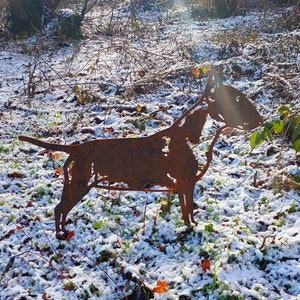 Bull terrier garden statue corten steel full size image 3