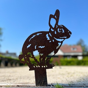 rabbit - garden statue - corten steel