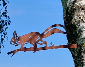 statue de jardin écureuil - acier corten