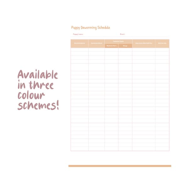 Editable Puppy Deworming Schedule Printable Google Sheets Guide