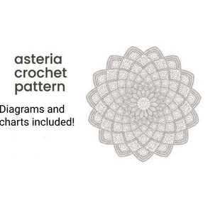 Asteria Crochet Pattern - Asteria Flower Crochet Pattern, Asteria doily pattern, Beginner Friendly, Digital Download, Handmade Project