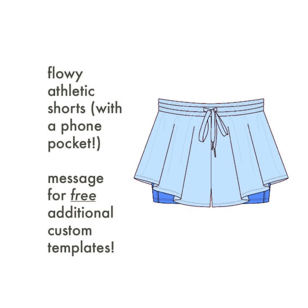 Flowy Shorts Sewing Pattern, PDF Elastic Waist, Ladies Shorts DIY Women's Summer Wear, Beginner-Friendly, Casual Lounge Project