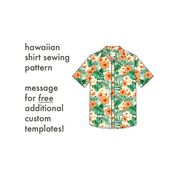 Hawaiian Shirt Sewing Pattern - DIY Men's Aloha, Tropical Style, Beginner Friendly, PDF Template, Summer Shirt Design, Easy Craft