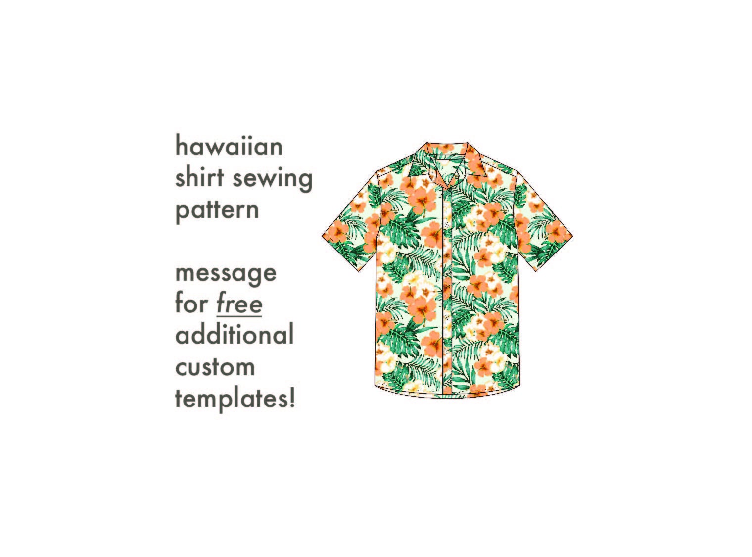 Hawaiian Shirt Sewing Pattern DIY Men