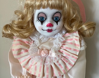 Handmade Creepy Clown Porcelain Doll