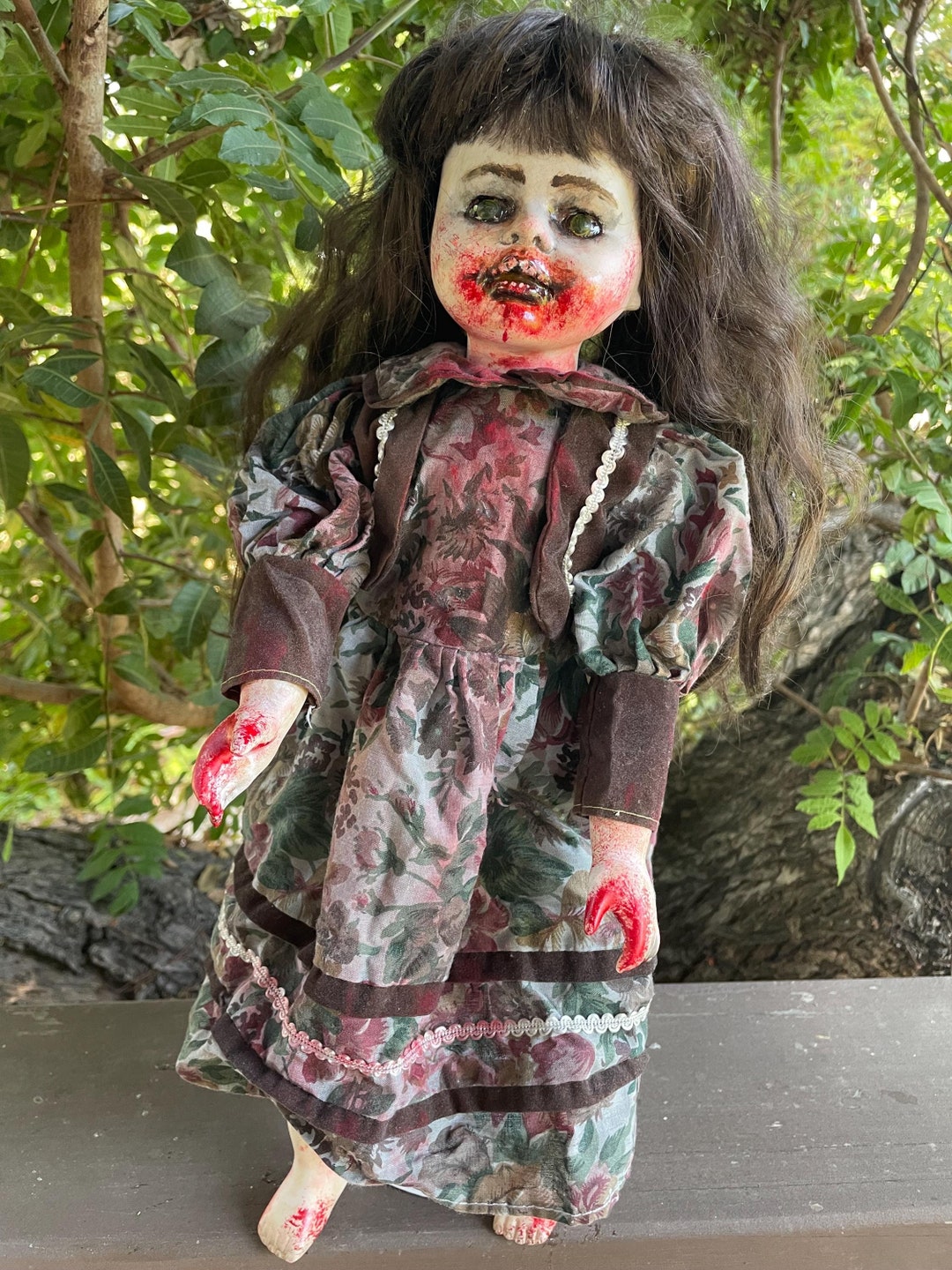 Creepy Bloody Mouth Zombie Doll: Altered Porcelain Horror Prop  Australia