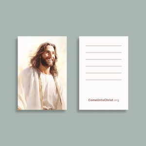 Pocket-Sized LDS Smiling Jesus Pass-Along Cards: Gift for Missionaries