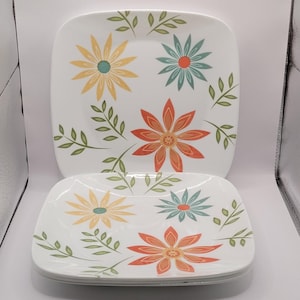Corelle Vitrelle Happy Days Dinner Plates Square Vintage
