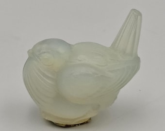 SABINO PARIS France Bird Sparrow Crystal Opalescent Antique Art
