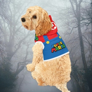 Puper Mario Halloween dog costume funny Pet Hoodie,  gamer, super, gaming,