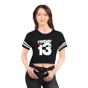 Jason Voorhees Crop Tee  Camp Crystal Lake Friday the 13th Vintage Horror Movie Shirts Camp Counselor Tee