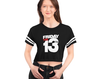 Jason Voorhees Crop Tee  Camp Crystal Lake Friday the 13th Vintage Horror Movie Shirts Camp Counselor Tee