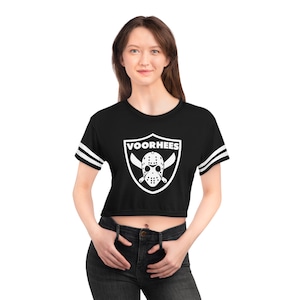 Jason Voorhees Crop Tee Camp Crystal Lake Friday the 13th Vintage Horror Movie Shirts Camp Counselor Tee 80s Graphic