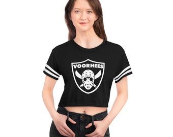 Jason Voorhees Crop Tee Camp Crystal Lake Friday the 13th Vintage Horror Movie Shirts Camp Counselor Tee 80s Graphic