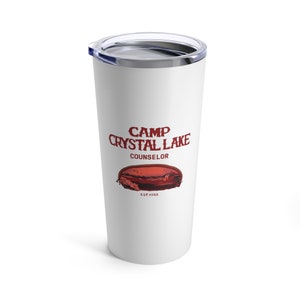 Camp Crystal Lake Becher, 20 Unzen Freitag der 13te Vintage Horrorfilm Jason Voorhees 80er Jahre Grafik Halloween