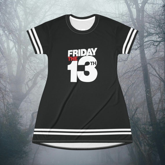 Friday the 13th T-shirt Jersey dress Jason Voorhees Jersey Camp Crystal Lake Horror Movie 80s Graphic,
