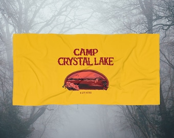 Toalla de playa Camp Crystal Lake, Viernes 13 Vintage Jason Voorhees Película de terror