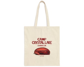 Camp Crystal Lake Canvas Tote Bag, Friday the 13th Jason Voorhees Horror Movie