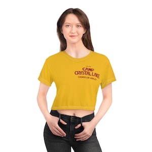 Halloween costume Camp Crystal Lake custome Crop Tee Friday the 13th Horror Movie Jason Voorhees Camp Counselor Tee comicon cosplay
