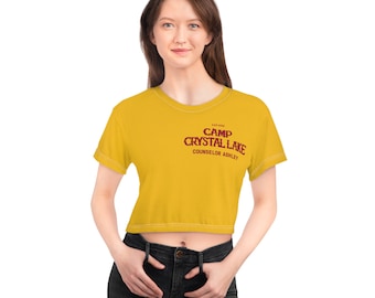 Halloween costume Camp Crystal Lake custome Crop Tee Friday the 13th Horror Movie Jason Voorhees Camp Counselor Tee comicon cosplay