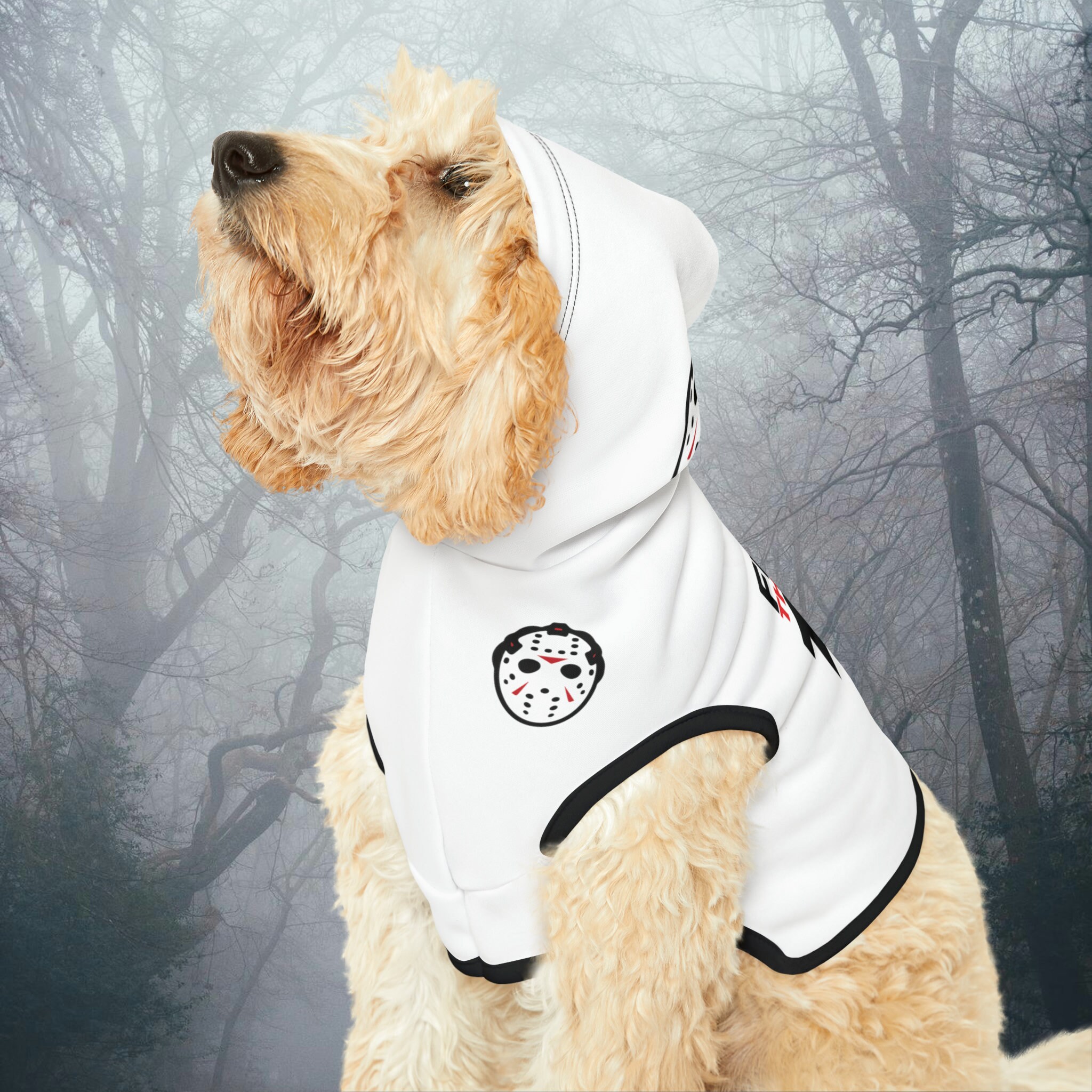 White Jason Voorhees Halloween Costume Pet Hoodie Friday the 13th