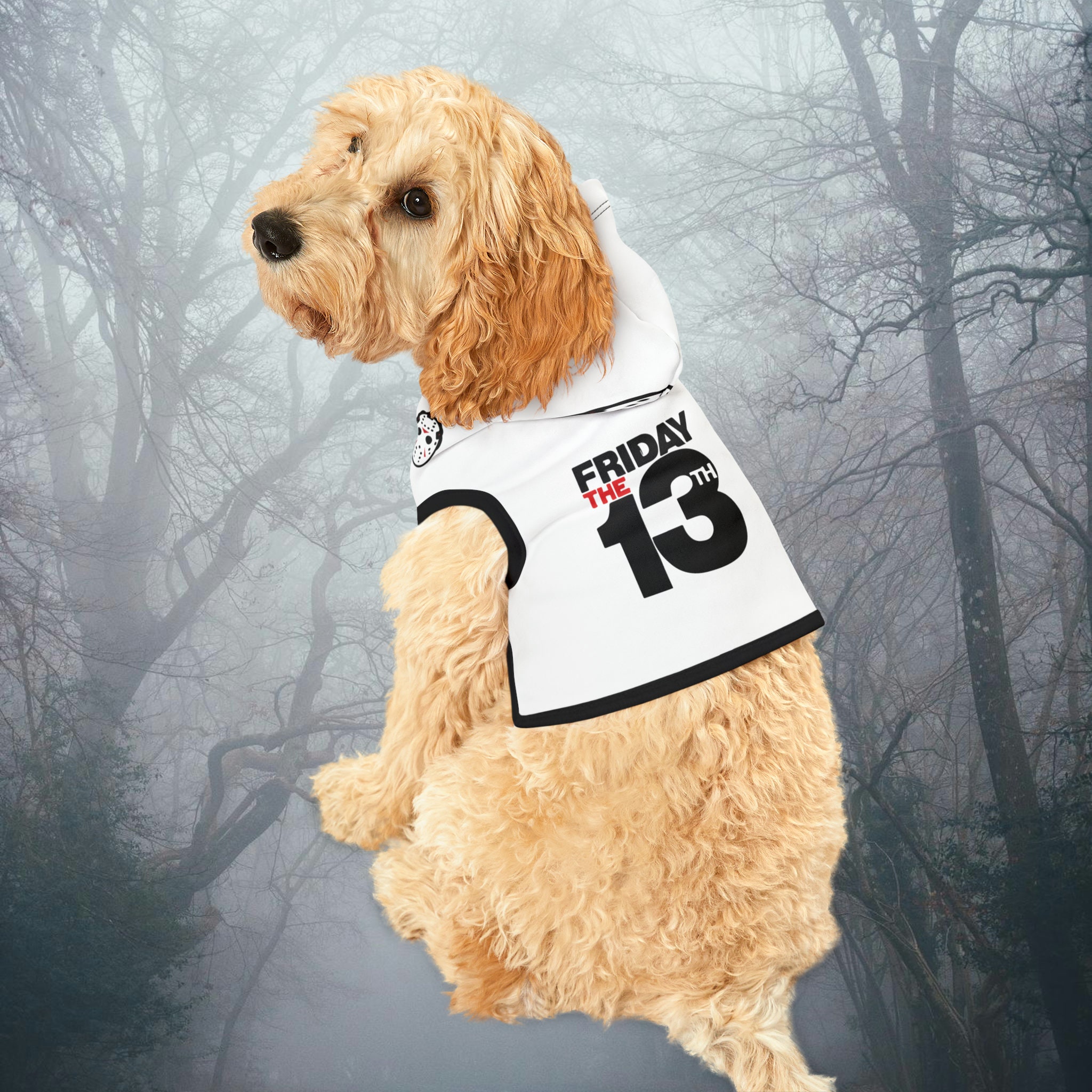 White Jason Voorhees Halloween Costume Pet Hoodie Friday the 13th