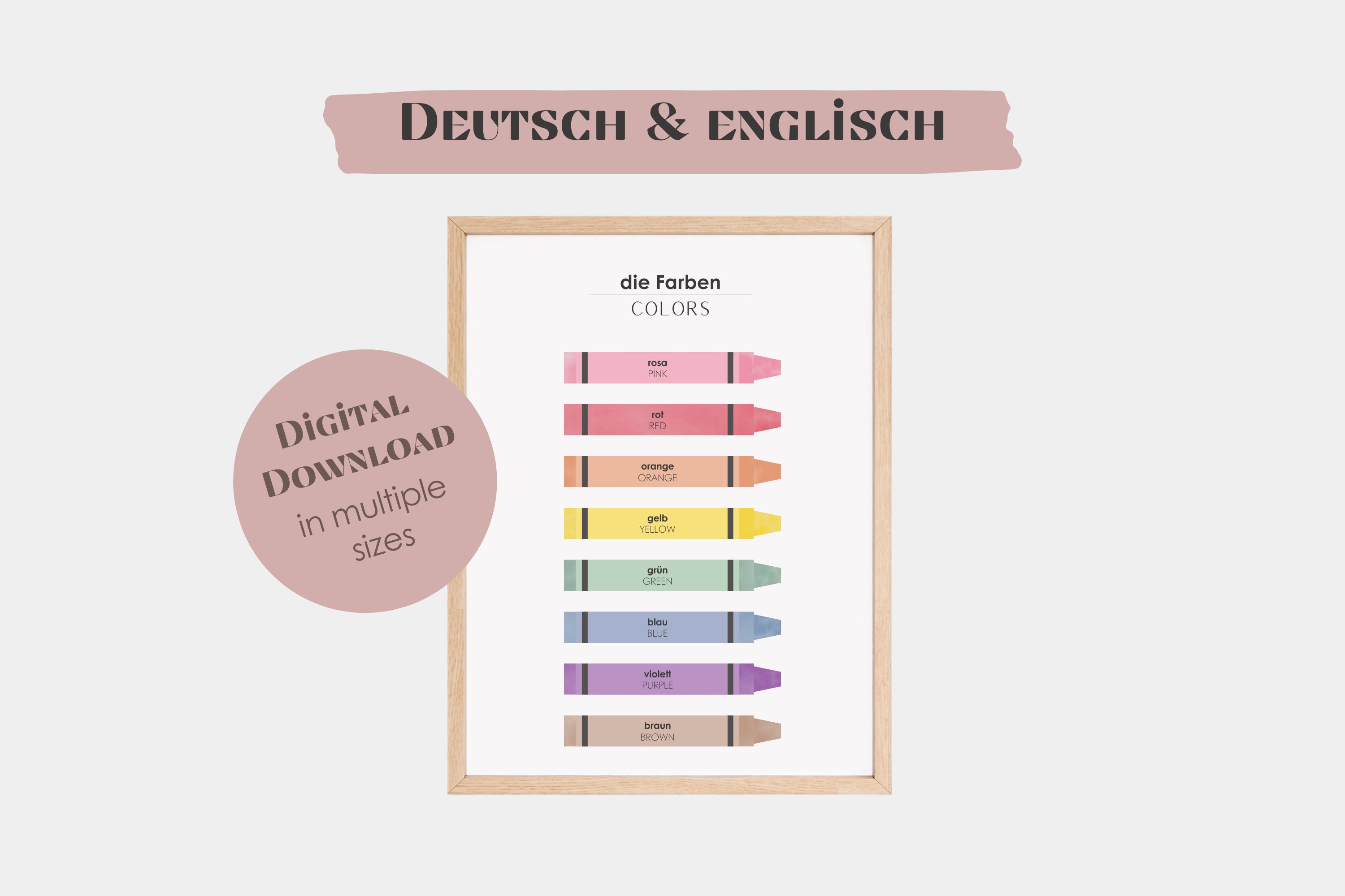 Crayon Colors | Bilingual Educational Poster